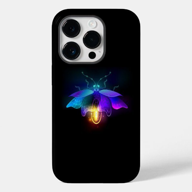 Coques Case-Mate iPhone Neon Firefly sur noir (Verso)