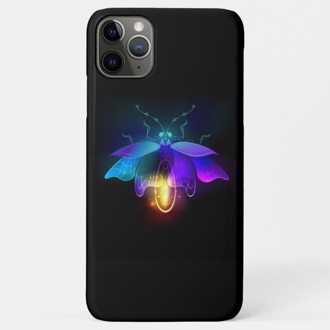 Coques Case-Mate iPhone Neon Firefly sur noir (Dos)