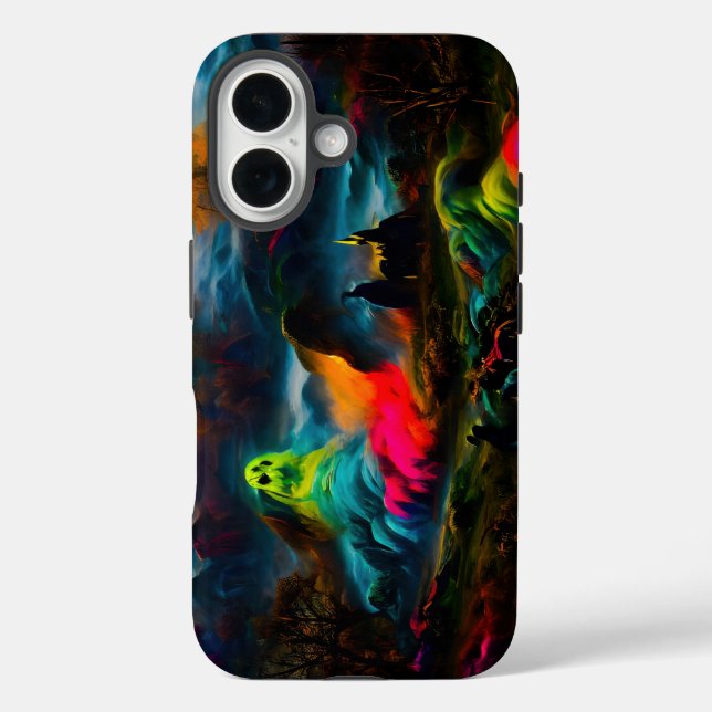 Coques Case-Mate iPhone Neon Ghosts dans un paysage d'Imaginaire hanté (Verso)