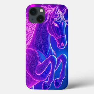 Case-Mate iPhone Case Neon Horse Outline Graphisme Art - Mobile
