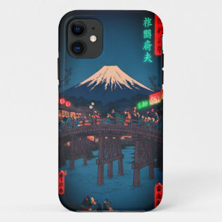 Case-Mate iPhone Case Neon Night Edo: Cyberpunk Nihonbashi & Mount Fuji