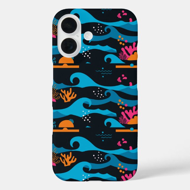 Coques Case-Mate iPhone Neon Ocean Abstrait (Verso)