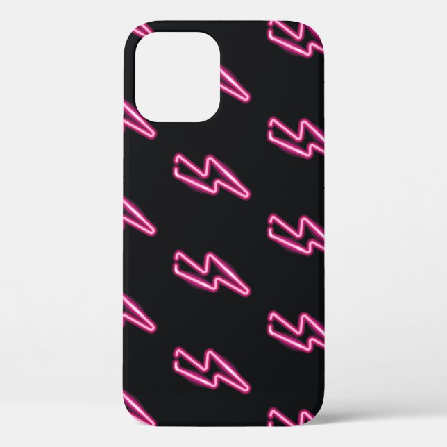 Coques Case-Mate iPhone Neon Pink Lightning : Arrière - plan foncé. (Verso)