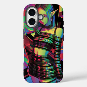 Coque Pour iPhone 16 Neon Prism Elf — Parties scintillant Stripes, Cybe