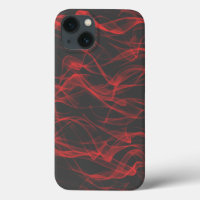 Neon Red Curvy Line Abstrait Motif