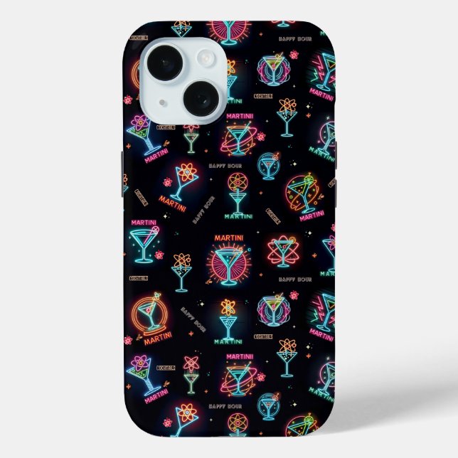 Coques Case-Mate iPhone Neon Sign Space Age Atomic Martini Cocktails Impri (Verso)