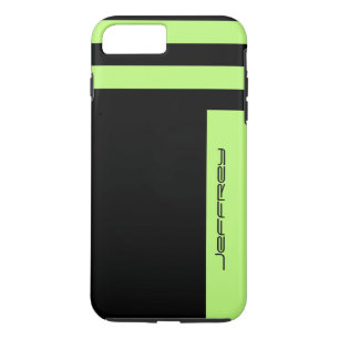 Coque Case-Mate Pour iPhone Néon vert et noir minimaliste, nom, dur