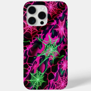 Coque iPhone 15 Pro Max Neon web, motif spiderweb, camouflage