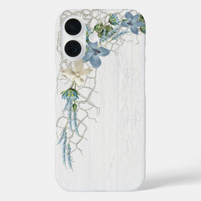Coques Case-Mate iPhone Net nautique et fleurs sur bois blanchi (Verso)