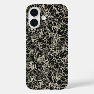 Coque Pour iPhone 16 Neurones en réseau sur fond noir - motif transpare