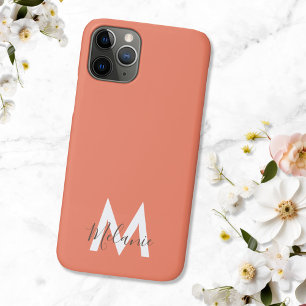 Case-Mate iPhone Case Neutre Minimaliste moderne orange monogramme