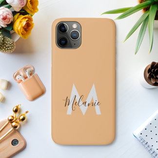 Case-Mate iPhone Case Neutre Minimaliste moderne orange monogramme