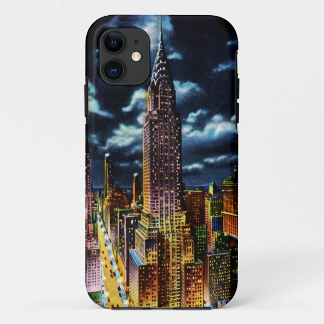 Coques Case-Mate iPhone New York City Chrysler construisant la nuit (Dos)