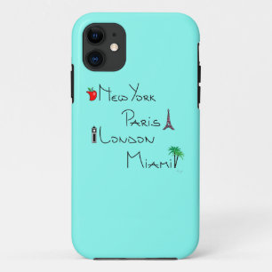 Coque iPhone 11 New York, Paris, Londres, Miami