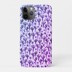 Case-Mate iPhone Case Night Desert Fun Cactus Motif Purple Aquarelle