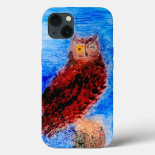 iPhone 13 Coque Night Owl Bird Art
