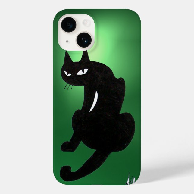 Coques Case-Mate iPhone NINJA BLACK CAT vert (Verso)