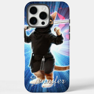 Coques iPhone 16 Pro Max Ninja Chat dans l'espace.