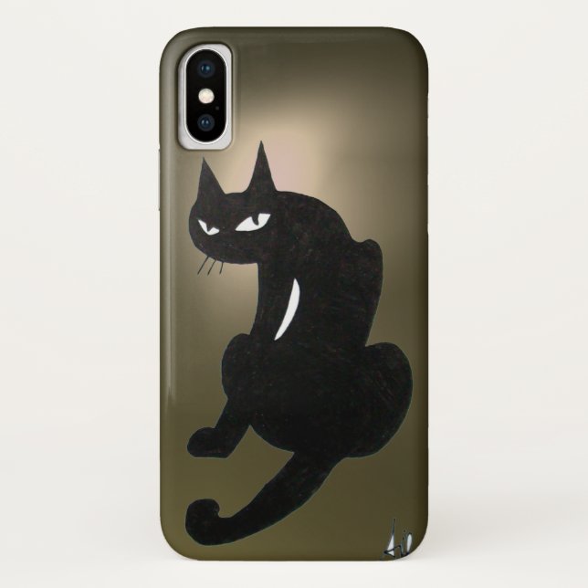 Coques Case-Mate iPhone NINJA CHAT NOIR gris (Dos)