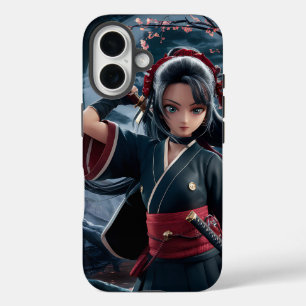 Coque Pour iPhone 16 Ninja Girl Art - Dynamic et Fierce Warrier