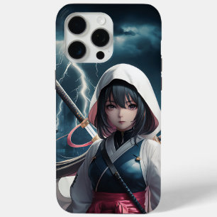 Coque iPhone 15 Pro Max Ninja Girl Art - Dynamic et Fierce Warrier