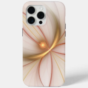 Coque iPhone 15 Pro Max Noble Cuivre Et Or Abstrait Art Fractal Moderne