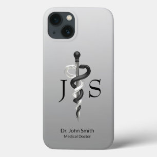 Case-Mate iPhone Case Noble Médicale Classy Élégant noir blanc Asclepus