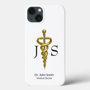 Case-Mate iPhone Case Noble Médicale Classy Elegant Or Argent Asclepius