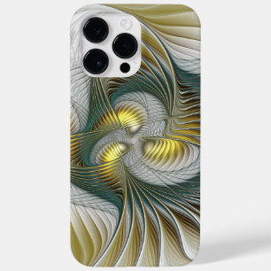 Coque Pour Pour iPhone 14 Pro Max Nobly Golden Turquoise Imaginaire Fractal Art