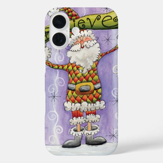 Coques Case-Mate iPhone Noël Caricature mignonne, je crois en Père Noël (Verso)
