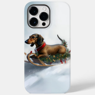 Coque Pour Pour iPhone 14 Pro Max Noël Dachshund neige hiver