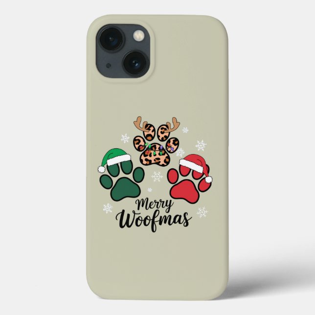 Coques Case-Mate iPhone Noël de la maman de chien Joyeux Woofmas Amoureux  (Verso)