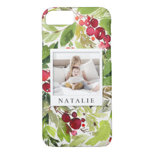Case-Mate iPhone Case Noël de photo de feuillage d'aquarelle