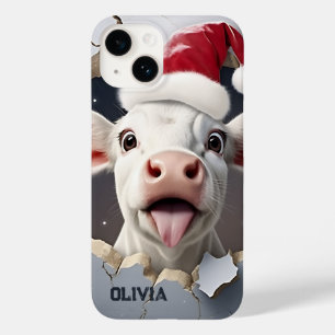 Coque Pour iPhone 14 Noël du veau en 3D