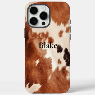 Coques iPhone 16 Pro Max Noël en cuir de vache sud-ouest crème marron
