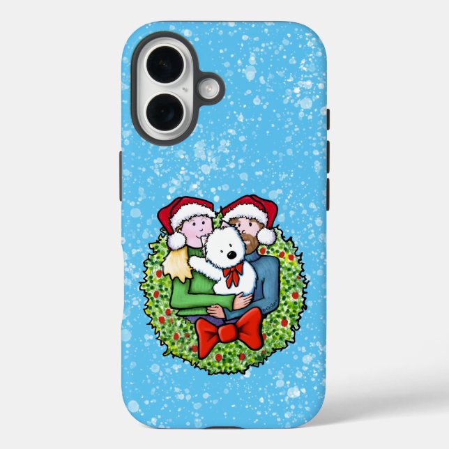 Coques Case-Mate iPhone Noël Famille Westie KiniArt (Verso)