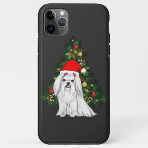 Case-Mate iPhone Case Noël maltais, Noël Chien maltais de Noël avec chap