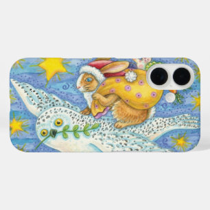 Coques iPhone 16 Noël mignon avec lapin comme Père Noël sur Hibou