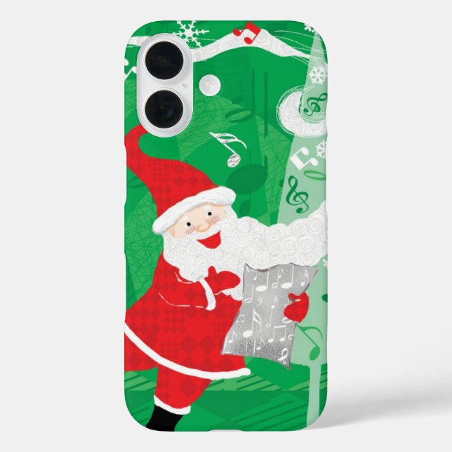 Coques Case-Mate iPhone Noël mignon, chant et danse Père Noël (Verso)