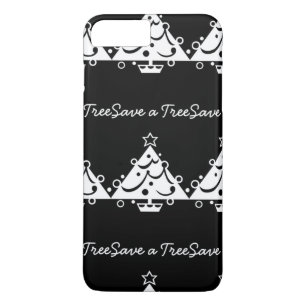 Coques Pour iPhone Noël noir et blanc Sauvez l'arbre