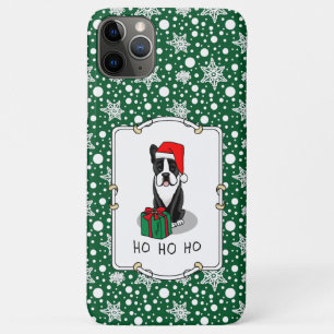 Case-Mate iPhone Case Noël Père Noël Boston Terrier (noir) mignonne