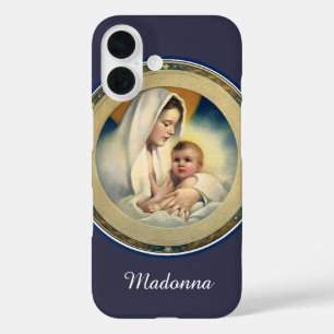 Coque Pour iPhone 16 Noël religieux vintage, Madone et Enfant