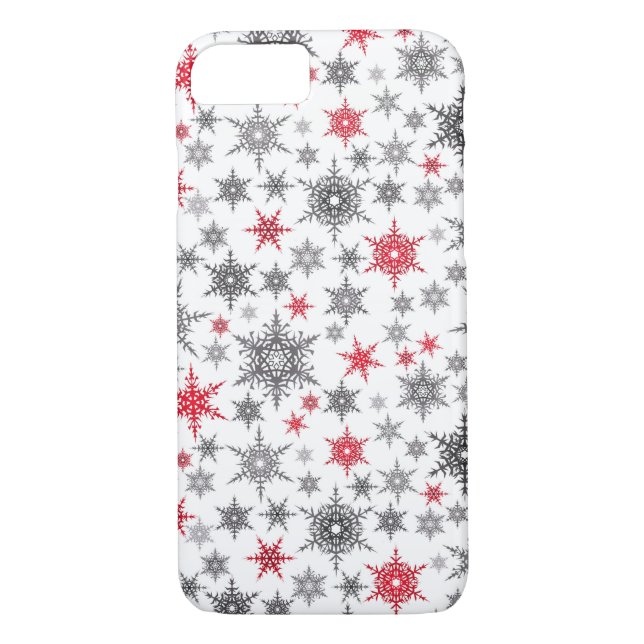 Coques Case-Mate iPhone Noël, rouge, blanc, flocons de neige, hiver, Nouve (Dos)