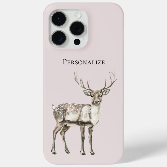 Coques Case-Mate iPhone Noël Rustique Cerf Blush Rose Personnalisé (Verso)