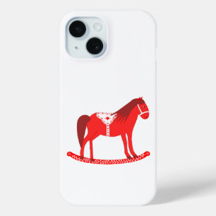 Coque Pour iPhone 15 Noël scandinave Cheval Rocking