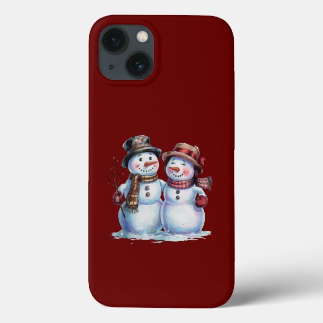 Coques Case-Mate iPhone Noël Snowman vacances Vintages (Verso)