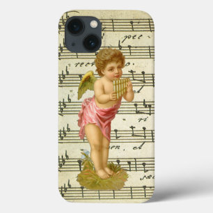 Case-Mate iPhone Case Noël vintage, ange musicien avec flûte de Pan