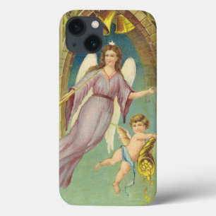 iPhone 13 Coque Noël vintage, Ange victorien avec Cherub