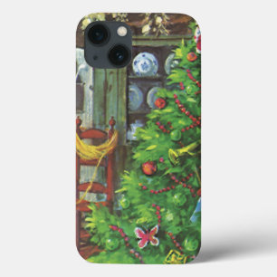 Etui iPhone Case-Mate Noël vintage, chalet confortable avec cheminée