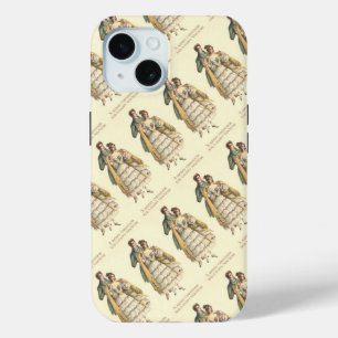 Coque Pour iPhone 15 Noël vintage de l'époque victorienne